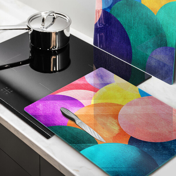 Üveg vágódeszka Színes körök