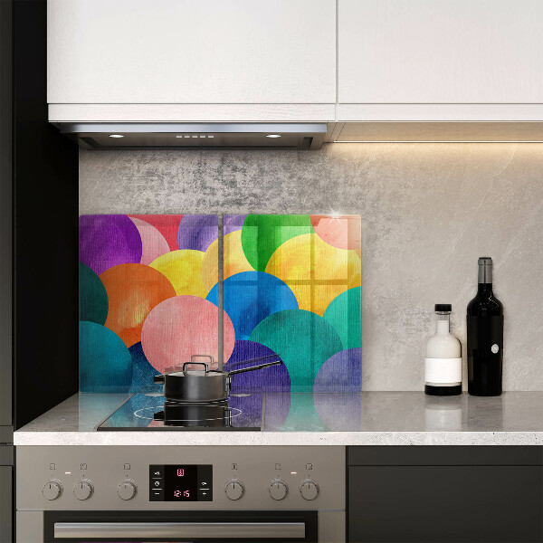 Üveg vágódeszka Színes körök