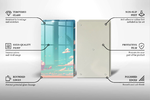 Üveg vágódeszka Mesebeli mennyország