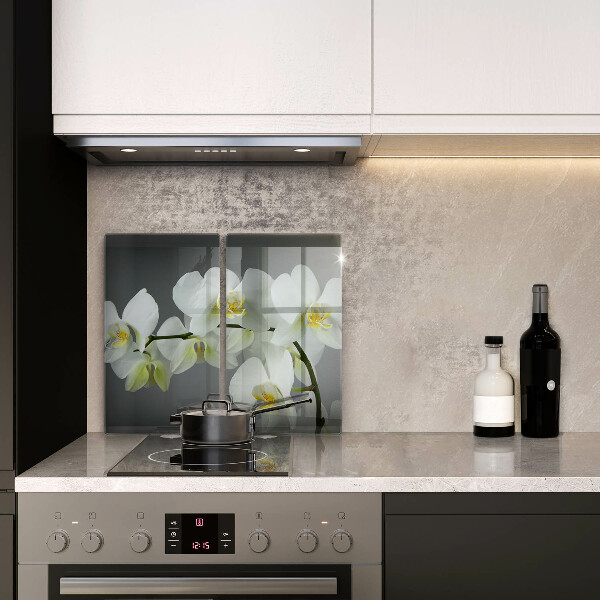 Üveg vágódeszka Fehér orchidea virágok