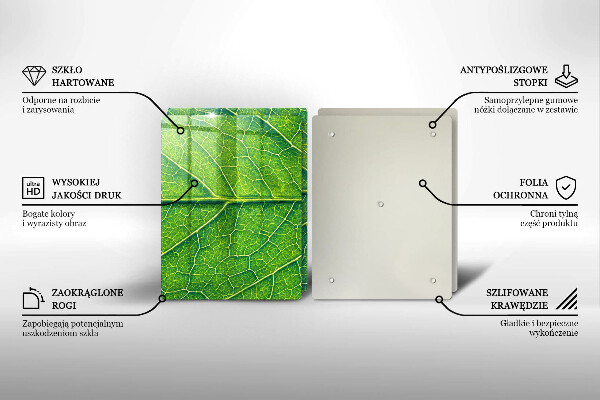 Üveg vágódeszka Természetes levélerek