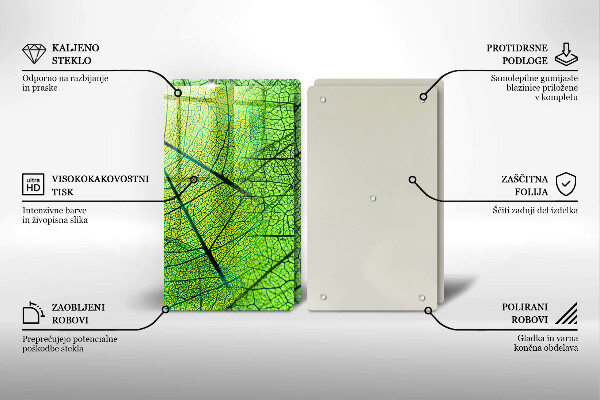 Üveg vágódeszka Természetes levélerek