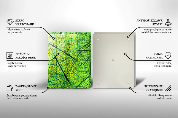 Üveg vágódeszka Természetes levélerek