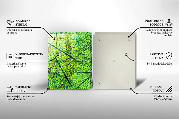 Üveg vágódeszka Természetes levélerek