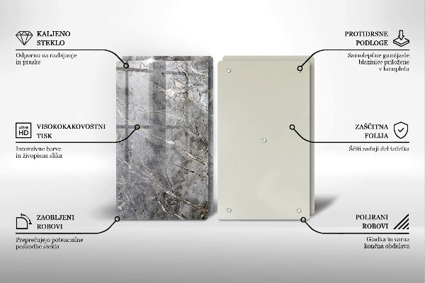 Üveg vágódeszka Kő textúra