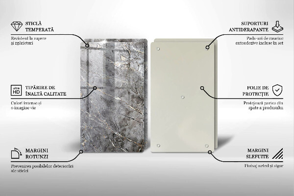 Üveg vágódeszka Kő textúra