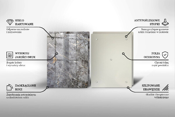 Üveg vágódeszka Kő textúra