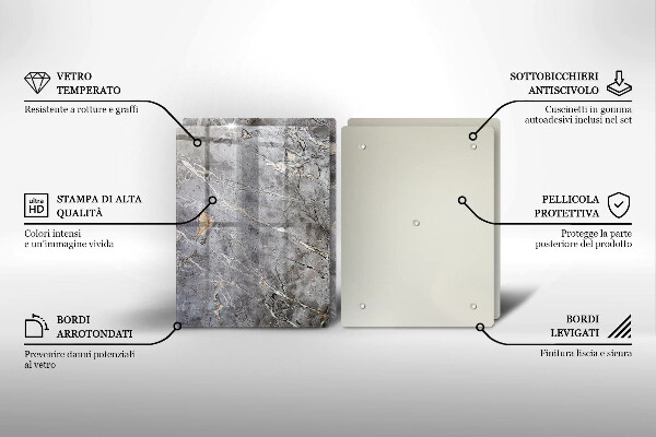 Üveg vágódeszka Kő textúra