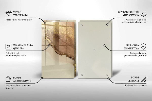 Üveg vágódeszka Arany absztrakció