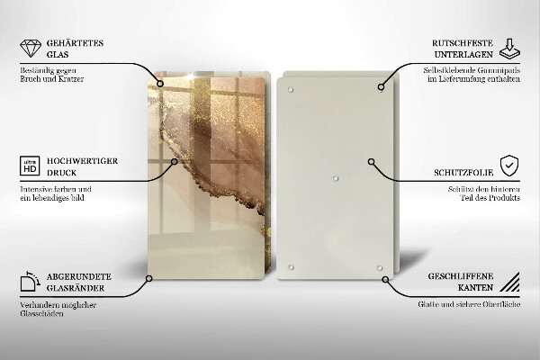 Üveg vágódeszka Arany absztrakció