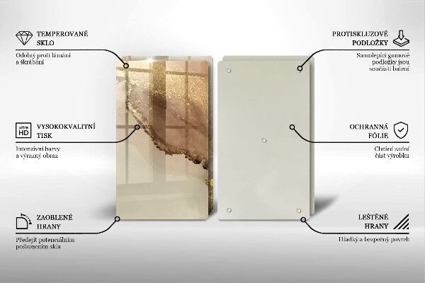 Üveg vágódeszka Arany absztrakció