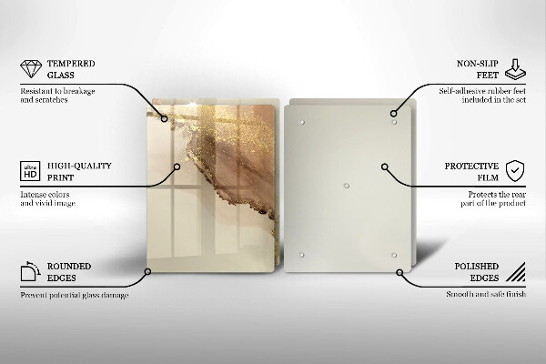 Üveg vágódeszka Arany absztrakció