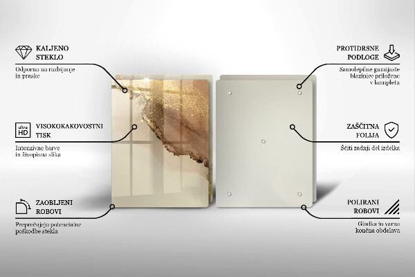 Üveg vágódeszka Arany absztrakció