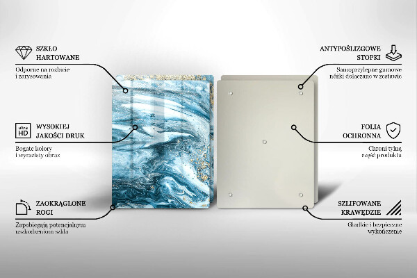 Üveg vágódeszka Szerkezete arannyal