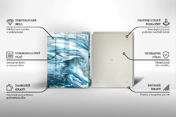 Üveg vágódeszka Szerkezete arannyal