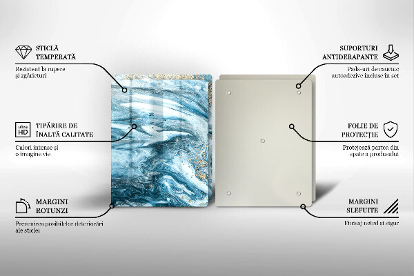 Üveg vágódeszka Szerkezete arannyal