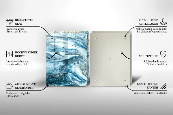 Üveg vágódeszka Szerkezete arannyal