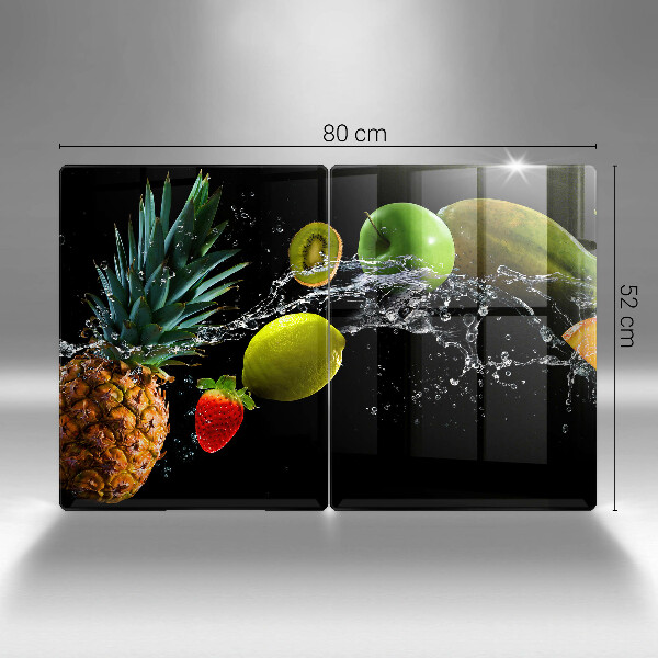 Üveg vágódeszka Gyümölcsök vízben