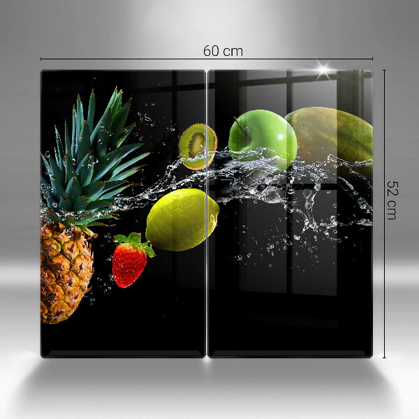 Üveg vágódeszka Gyümölcsök vízben