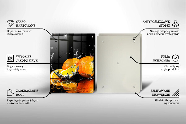 Üveg vágódeszka Lédús narancssárga gyümölcs
