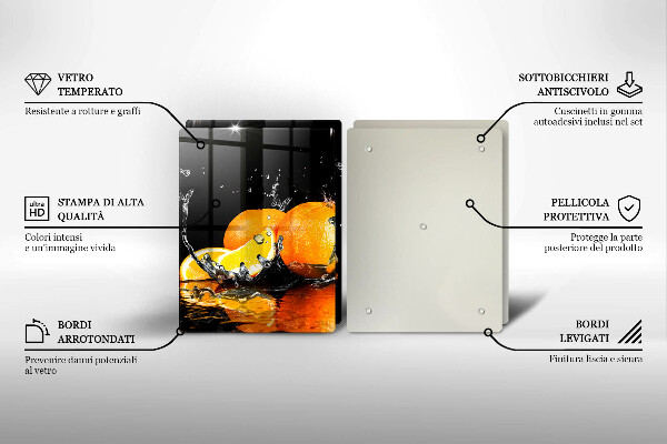 Üveg vágódeszka Lédús narancssárga gyümölcs