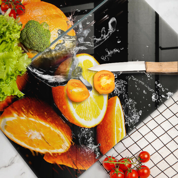 Üveg vágódeszka Lédús narancssárga gyümölcs