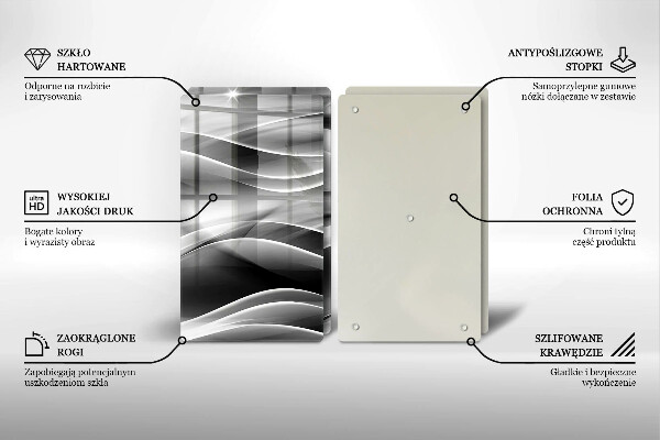 Üveg vágódeszka Absztrakciós finom vonalak