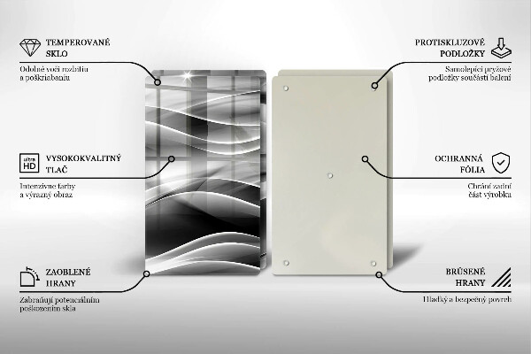 Üveg vágódeszka Absztrakciós finom vonalak