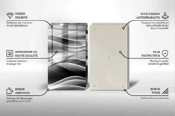 Üveg vágódeszka Absztrakciós finom vonalak