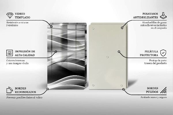 Üveg vágódeszka Absztrakciós finom vonalak