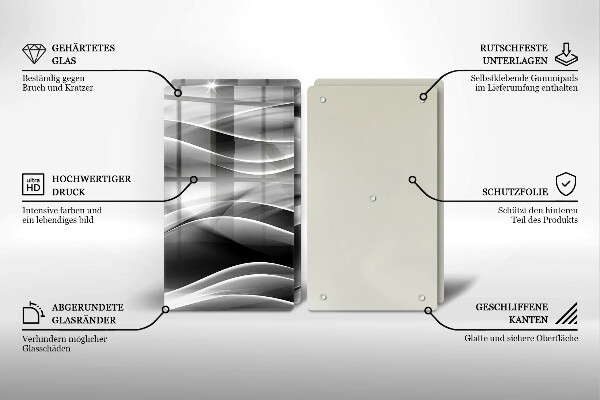 Üveg vágódeszka Absztrakciós finom vonalak