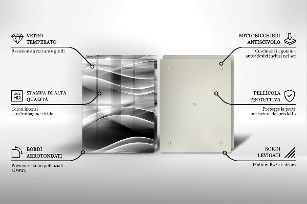Üveg vágódeszka Absztrakciós finom vonalak