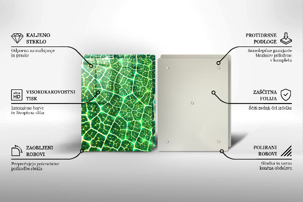 Üveg vágódeszka Levélszerkezet