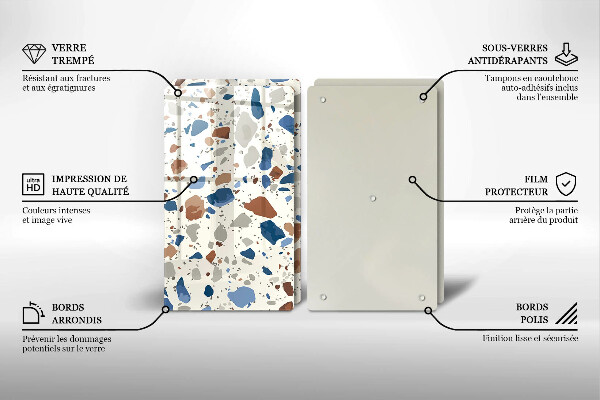 Üveg vágódeszka Dekoratív kőedény