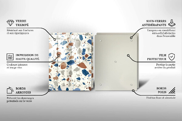 Üveg vágódeszka Dekoratív kőedény