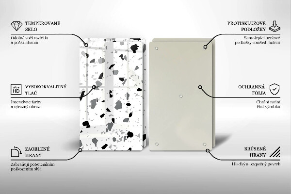 Üveg vágódeszka Dekoratív kőedény