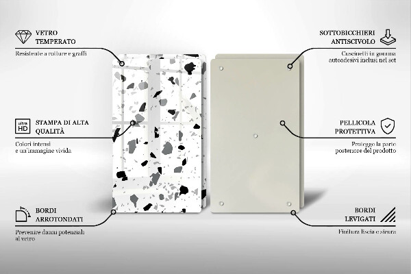 Üveg vágódeszka Dekoratív kőedény