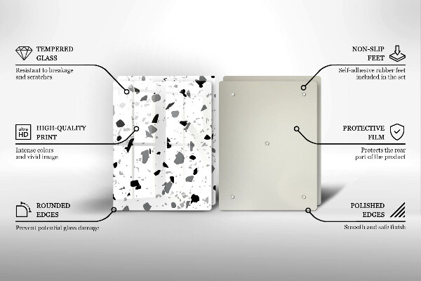 Üveg vágódeszka Dekoratív kőedény