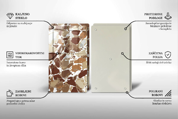 Üveg vágódeszka Kő díszítő foltok