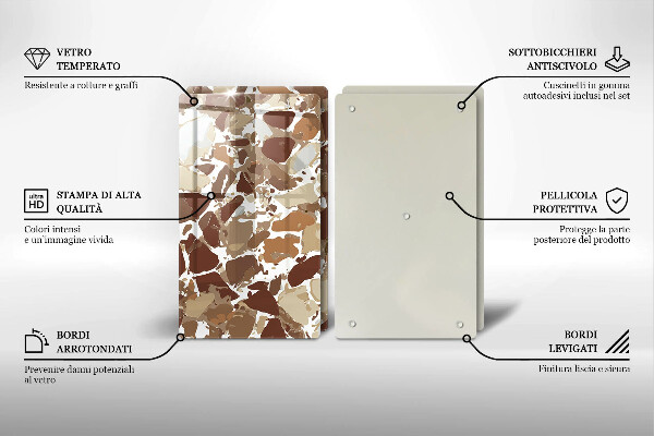 Üveg vágódeszka Kő díszítő foltok