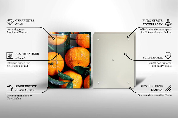 Üveg vágódeszka Narancs gyümölcs