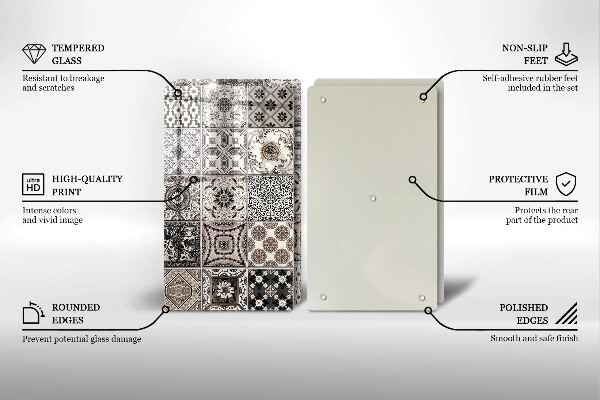 Üveg vágódeszka Dekoratív csempe