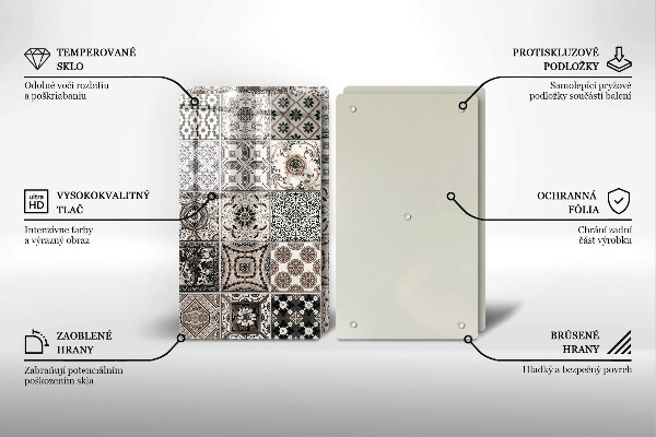 Üveg vágódeszka Dekoratív csempe