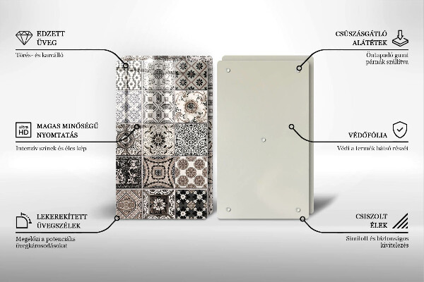 Üveg vágódeszka Dekoratív csempe