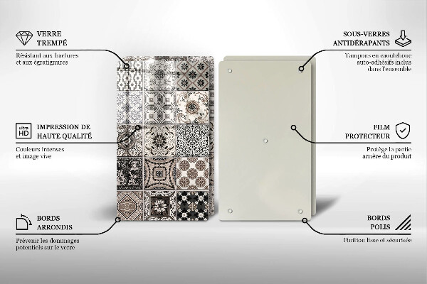 Üveg vágódeszka Dekoratív csempe