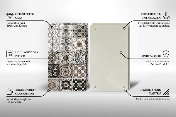 Üveg vágódeszka Dekoratív csempe