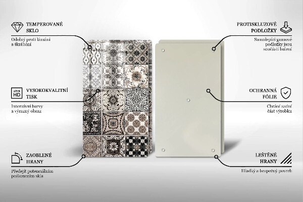 Üveg vágódeszka Dekoratív csempe