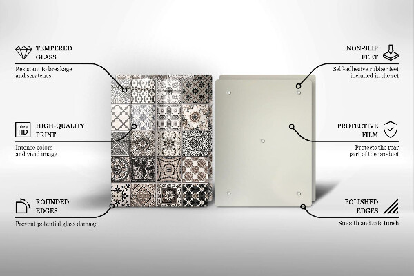 Üveg vágódeszka Dekoratív csempe