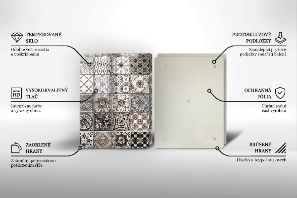 Üveg vágódeszka Dekoratív csempe