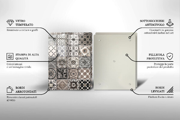 Üveg vágódeszka Dekoratív csempe